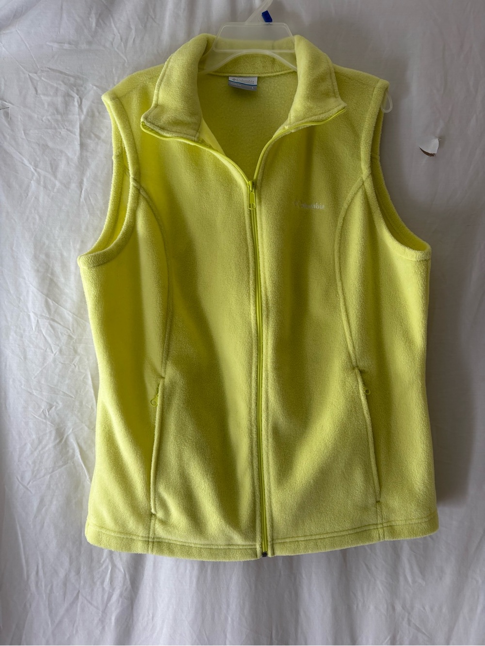 Columbia Neon Lime Fleece Zip Vest